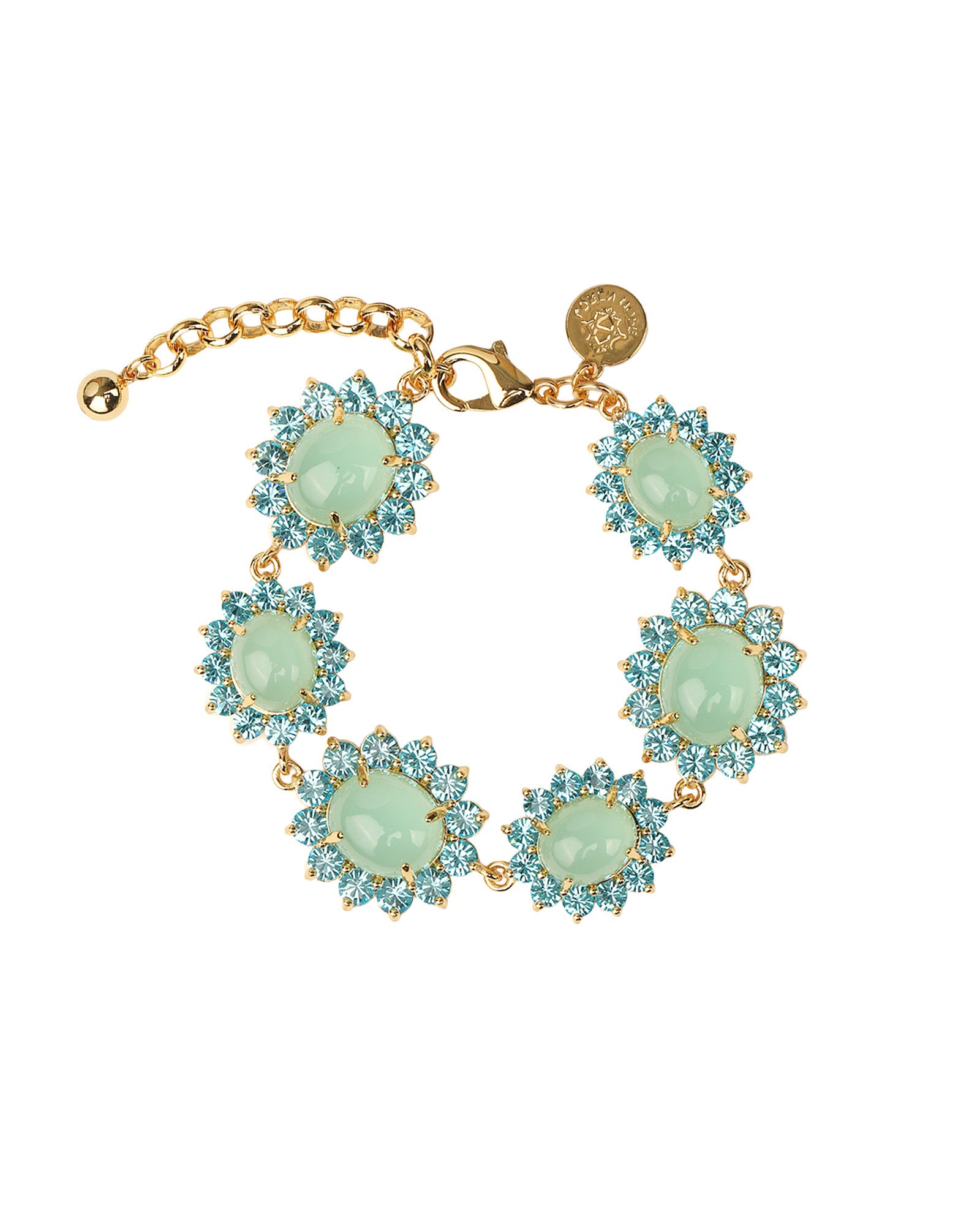 Georgie Bracelet 24k Gold Plated, Glass Stone, Acrylic Stone