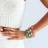 Georgie Bracelet 24k Gold Plated, Glass Stone, Acrylic Stone