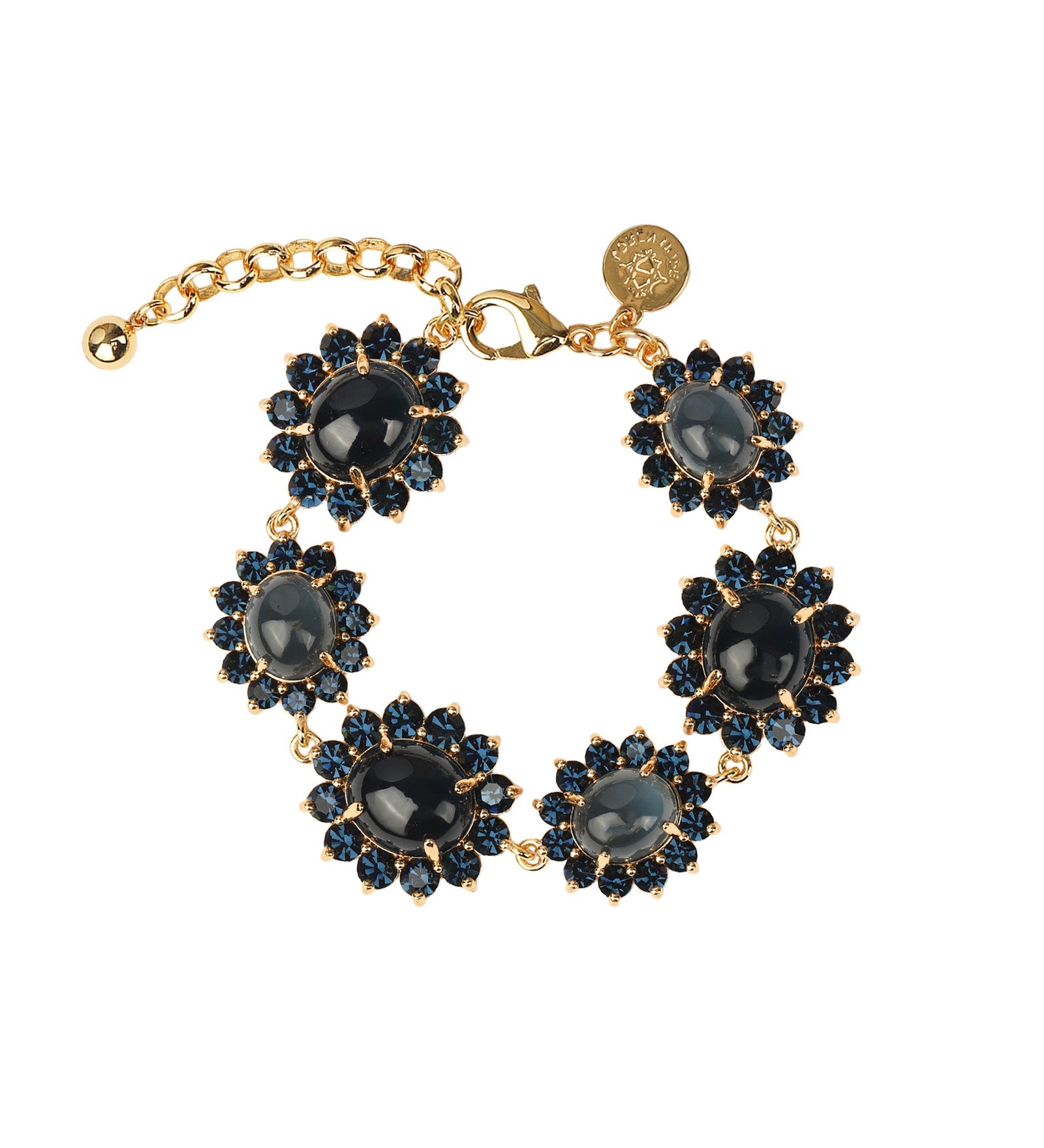 Georgie Bracelet 24k Gold Plated, Glass Stone, Acrylic Stone
