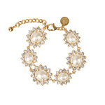 Georgie Bracelet 24k Gold Plated, Glass Pearl, Glass Stone