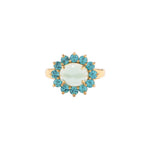 Georgie Ring 24k Gold Plated, Glass Stone, Acrylic Stone