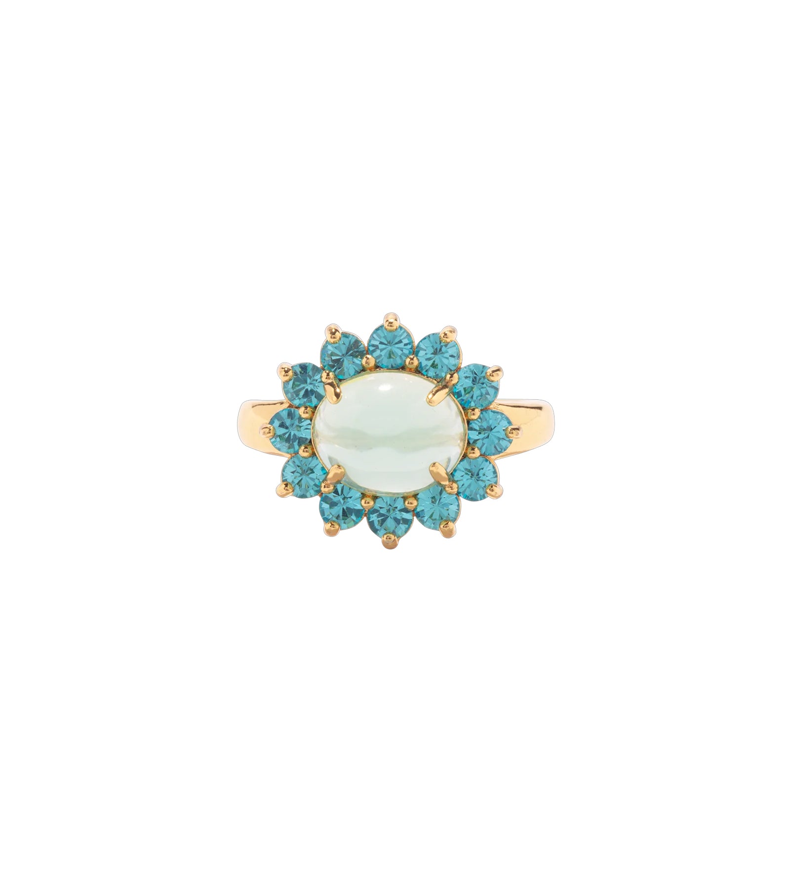 Georgie Ring 24k Gold Plated, Glass Stone, Acrylic Stone