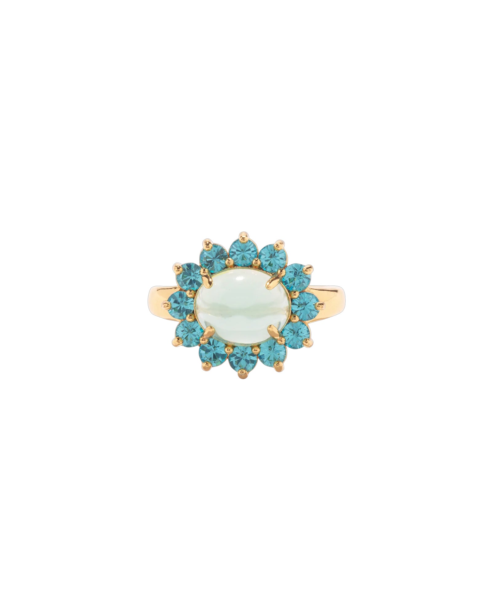 Georgie Ring 24k Gold Plated, Glass Stone, Acrylic Stone