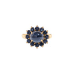 Georgie Ring 24k Gold Plated, Glass Stone, Acrylic Stone