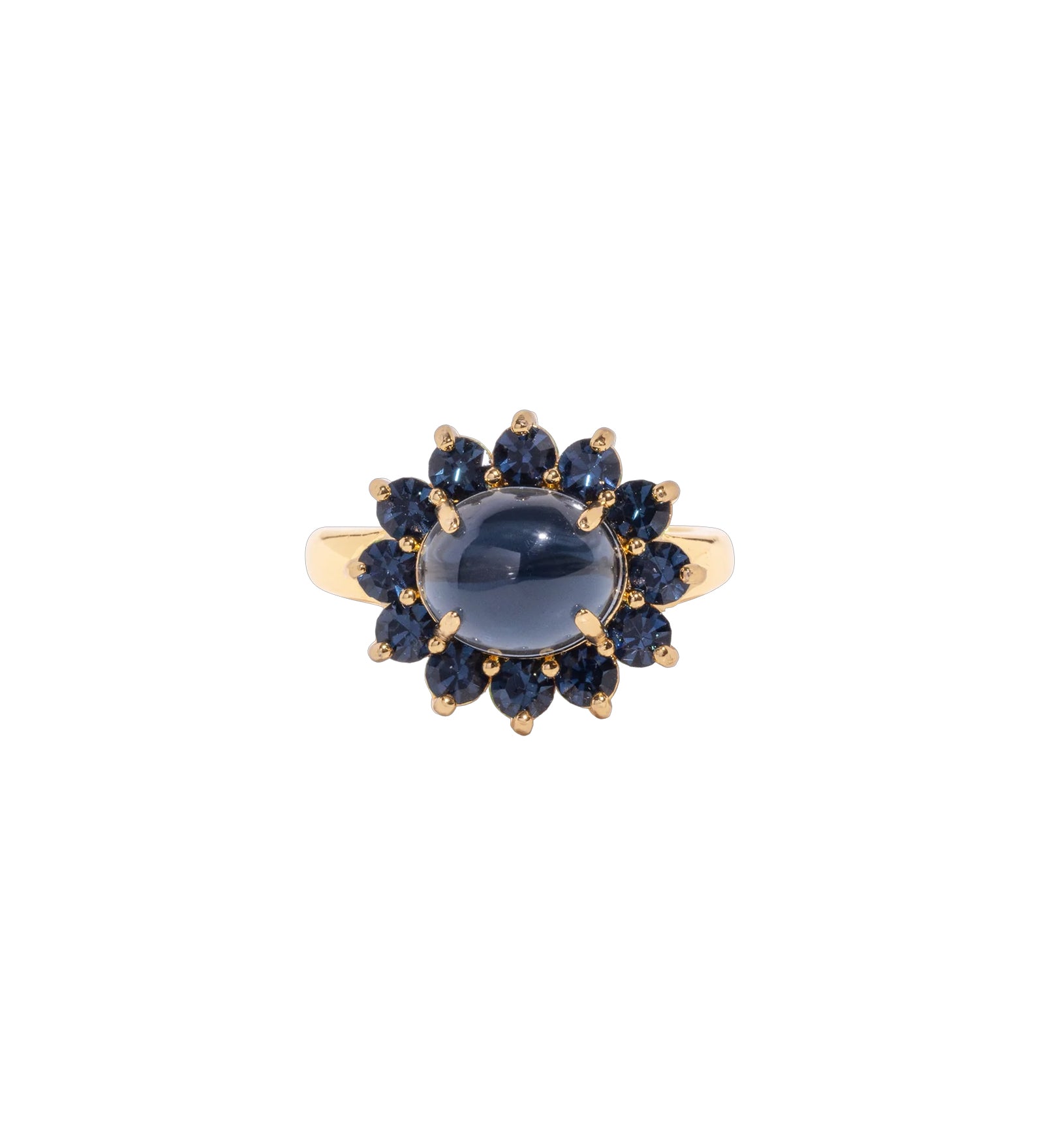 Georgie Ring 24k Gold Plated, Glass Stone, Acrylic Stone