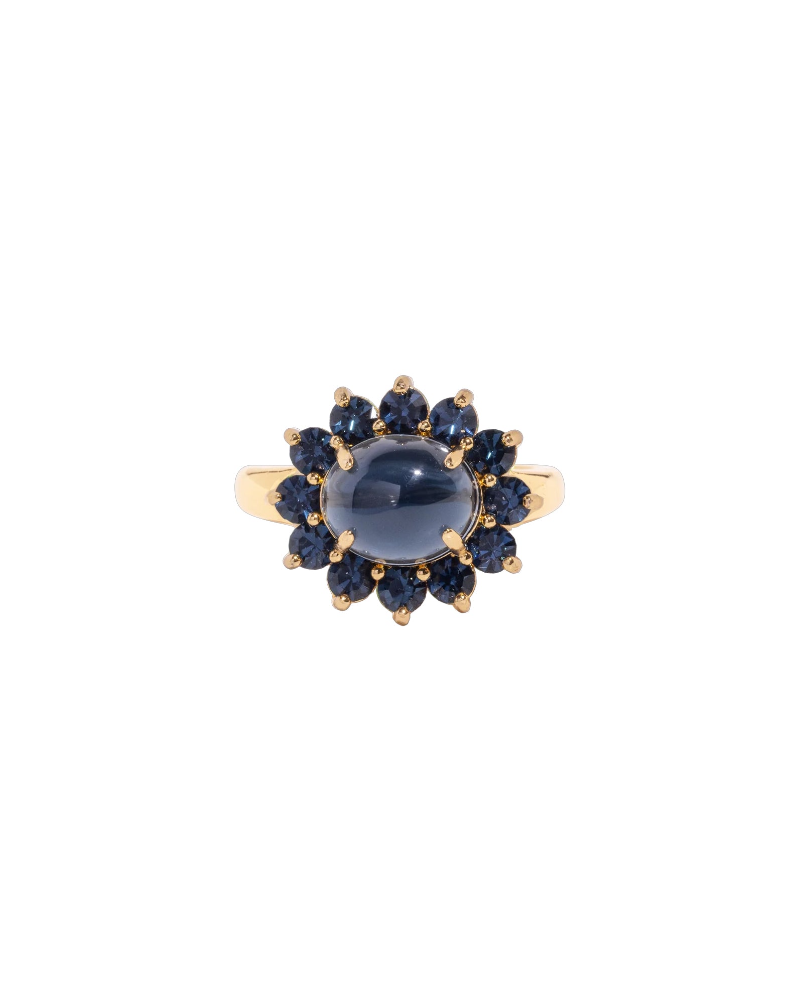 Georgie Ring 24k Gold Plated, Glass Stone, Acrylic Stone
