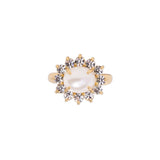 Georgie Ring 24k Gold Plated, Glass Pearls, Glass Stone