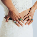 Georgie Ring 24k Gold Plated, Glass Stone, Acrylic Stone