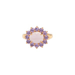 Georgie Ring 24k Gold Plated, Glass Stone, Acrylic Stone