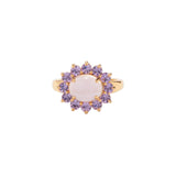 Georgie Ring 24k Gold Plated, Glass Stone, Acrylic Stone