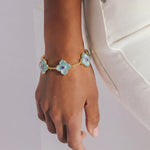 Hydrangea Bracelet 18k Gold Plated, Glass Stones