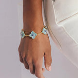 Hydrangea Bracelet 18k Gold Plated, Glass Stones