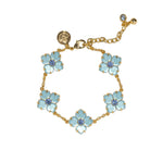 Hydrangea Bracelet 18k Gold Plated, Glass Stones