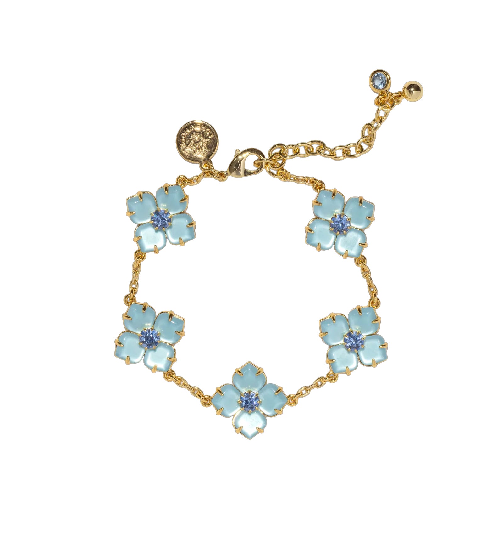 Hydrangea Bracelet 18k Gold Plated, Glass Stones