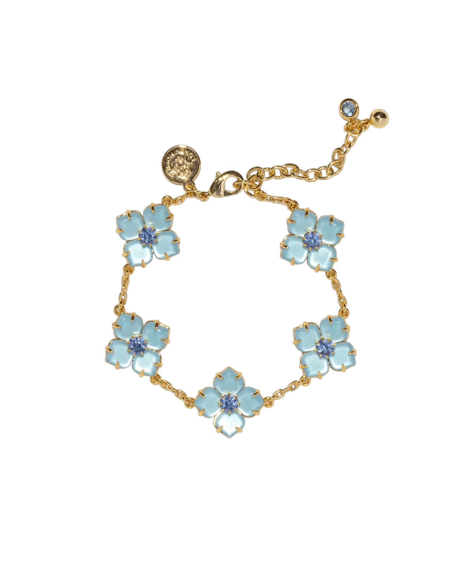 Hydrangea Bracelet 18k Gold Plated, Glass Stones