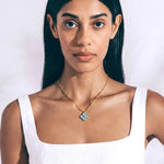 Hydrangea Necklace 18k Gold Plated, Glass Stones