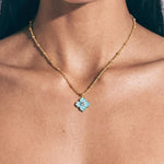 Hydrangea Necklace 18k Gold Plated, Glass Stones