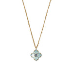 Hydrangea Necklace 18k Gold Plated, Glass Stones
