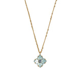 Hydrangea Necklace 18k Gold Plated, Glass Stones