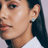 Hydrangea Studs 18k Gold Plated, Glass Stones