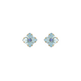 Hydrangea Studs 18k Gold Plated, Glass Stones