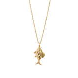 Kamari Fish Necklace 18k Gold Plated, Glass Stones, Resin Stones