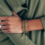 Liza Slider Bracelet 18k Gold Plated, Cubic Zirconia