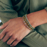 Liza Slider Bracelet 18k Gold Plated, Cubic Zirconia