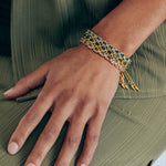 Liza Slider Bracelet 18k Gold Plated, Cubic Zirconia