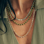 Liza Slider Necklace 18k Gold Plated, Cubic Zirconia