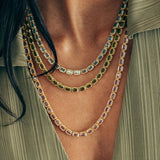 Liza Slider Necklace 18k Gold Plated, Cubic Zirconia