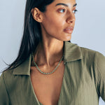 Liza Slider Necklace 18k Gold Plated, Cubic Zirconia