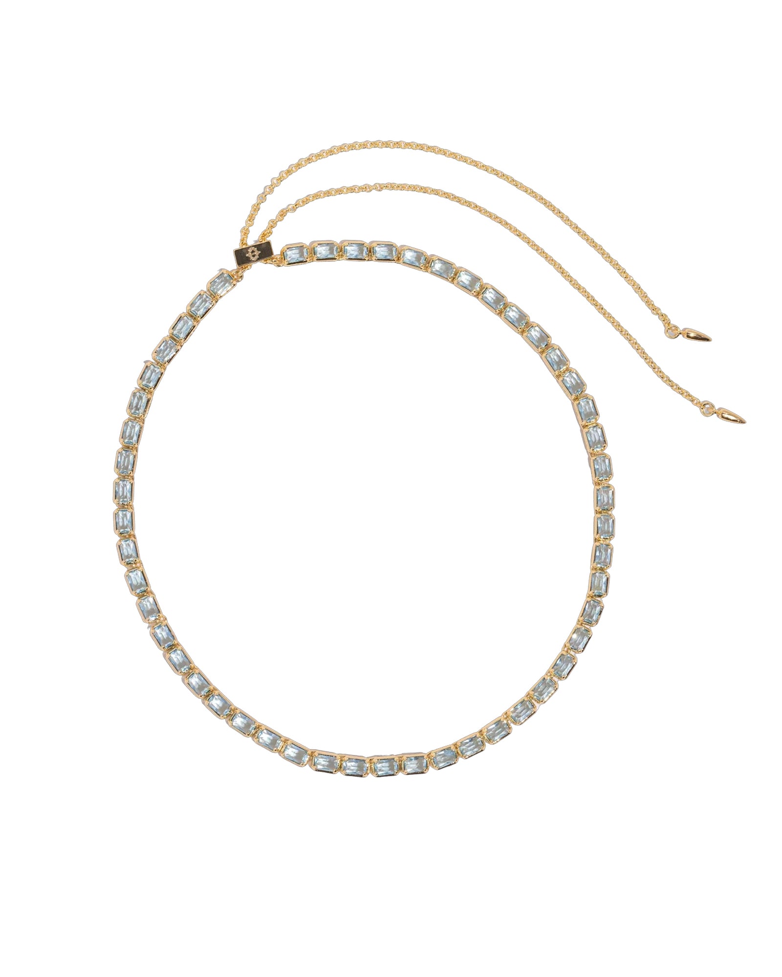 Liza Slider Necklace 18k Gold Plated, Cubic Zirconia