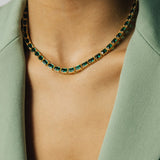 Liza Slider Necklace 18k Gold Plated, Cubic Zirconia