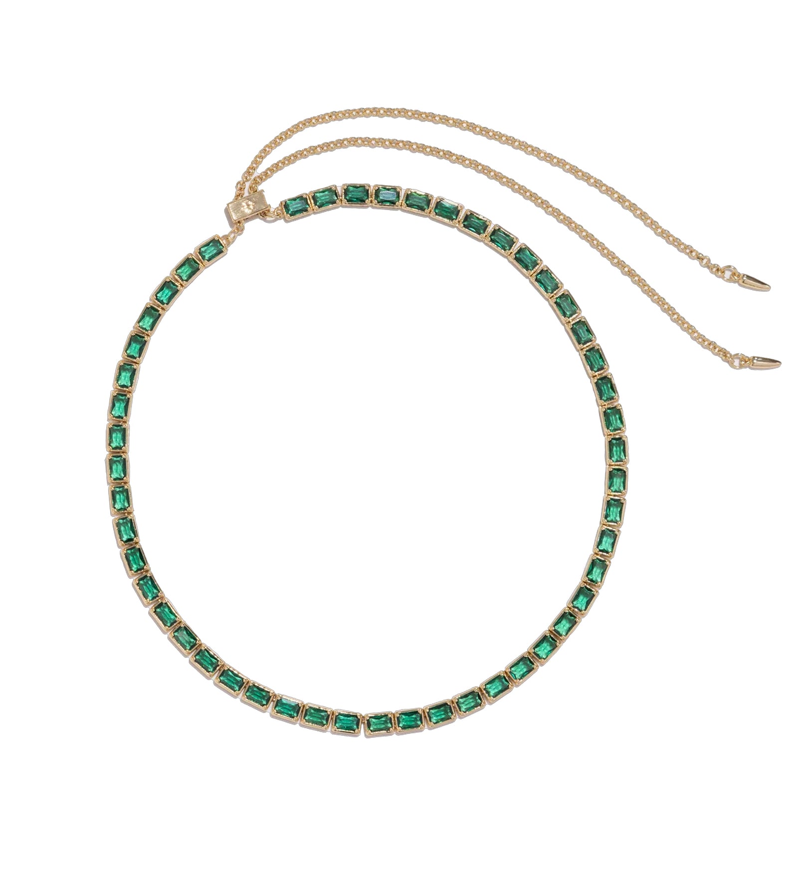 Liza Slider Necklace 18k Gold Plated, Cubic Zirconia