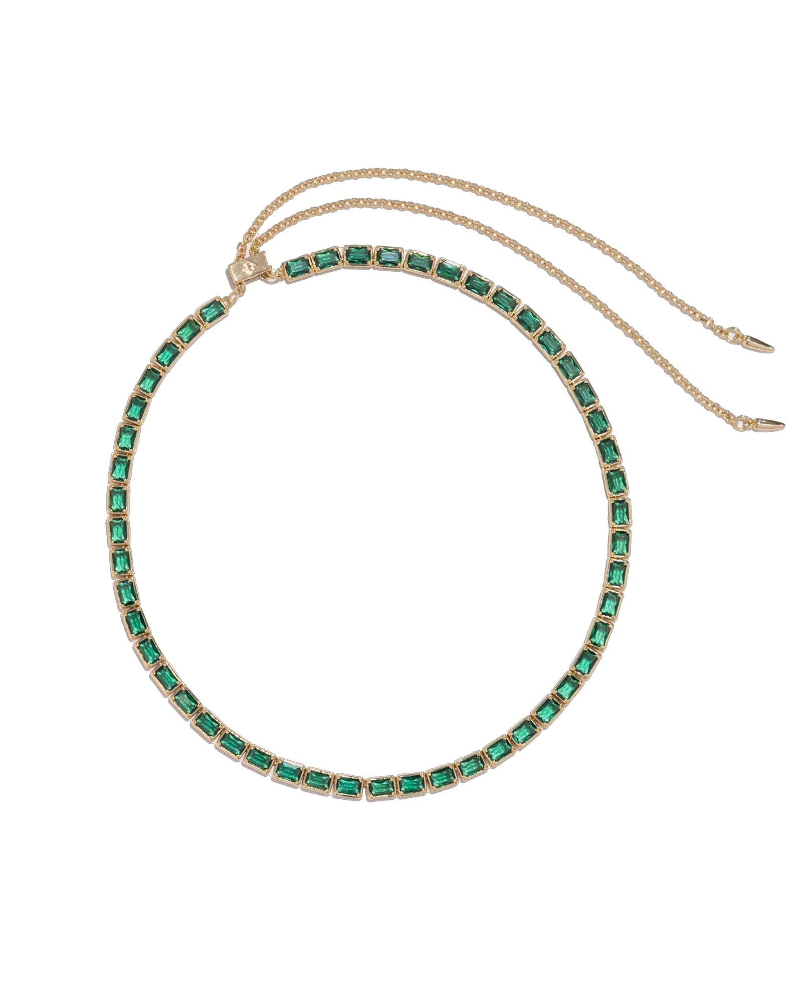 Liza Slider Necklace 18k Gold Plated, Cubic Zirconia