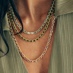 Liza Slider Necklace 18k Gold Plated, Cubic Zirconia