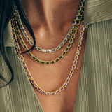 Liza Slider Necklace 18k Gold Plated, Cubic Zirconia