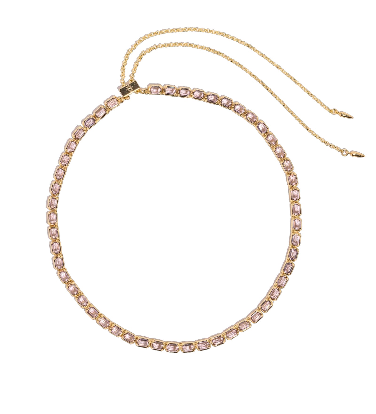 Liza Slider Necklace 18k Gold Plated, Cubic Zirconia