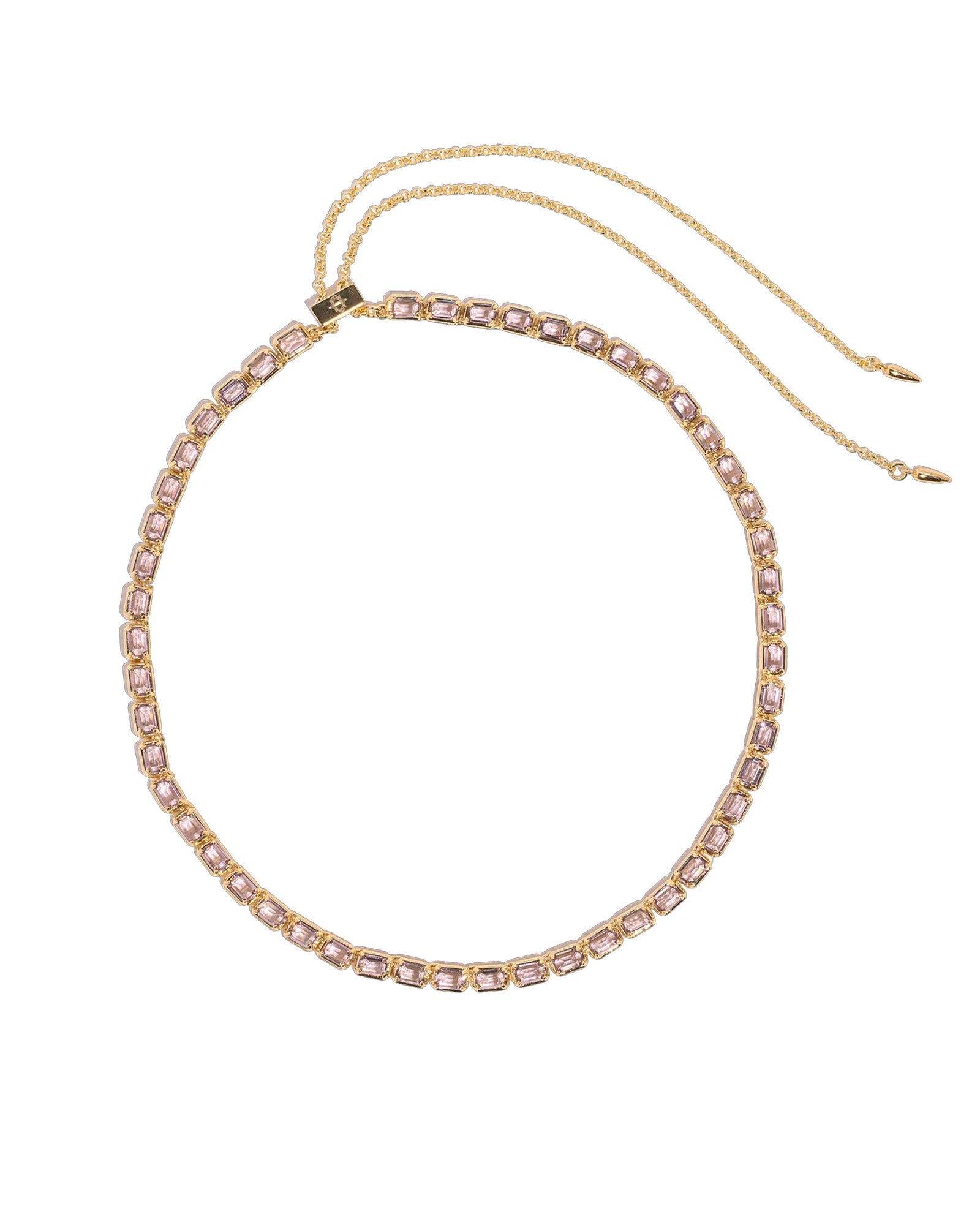 Liza Slider Necklace 18k Gold Plated, Cubic Zirconia
