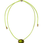 Marisol Necklace 18k Gold Plated, Cord, Glass Stones
