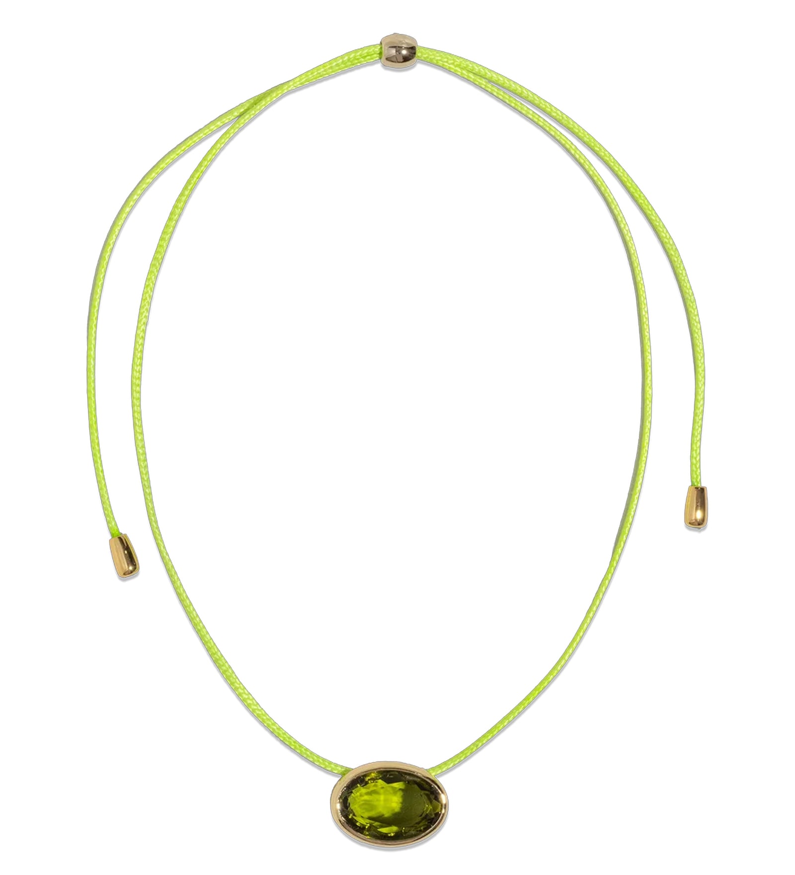 Marisol Necklace 18k Gold Plated, Cord, Glass Stones