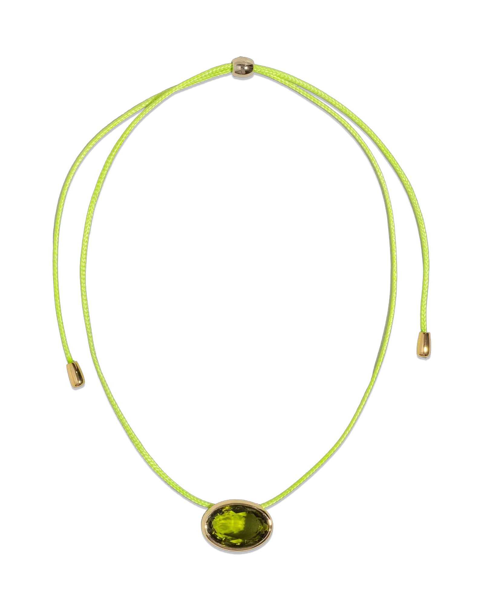 Marisol Necklace 18k Gold Plated, Cord, Glass Stones