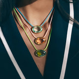 Marisol Necklace 18k Gold Plated, Cord, Glass Stones