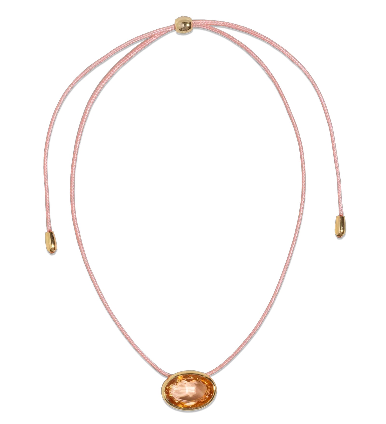 Marisol Necklace 18k Gold Plated, Cord, Glass Stones