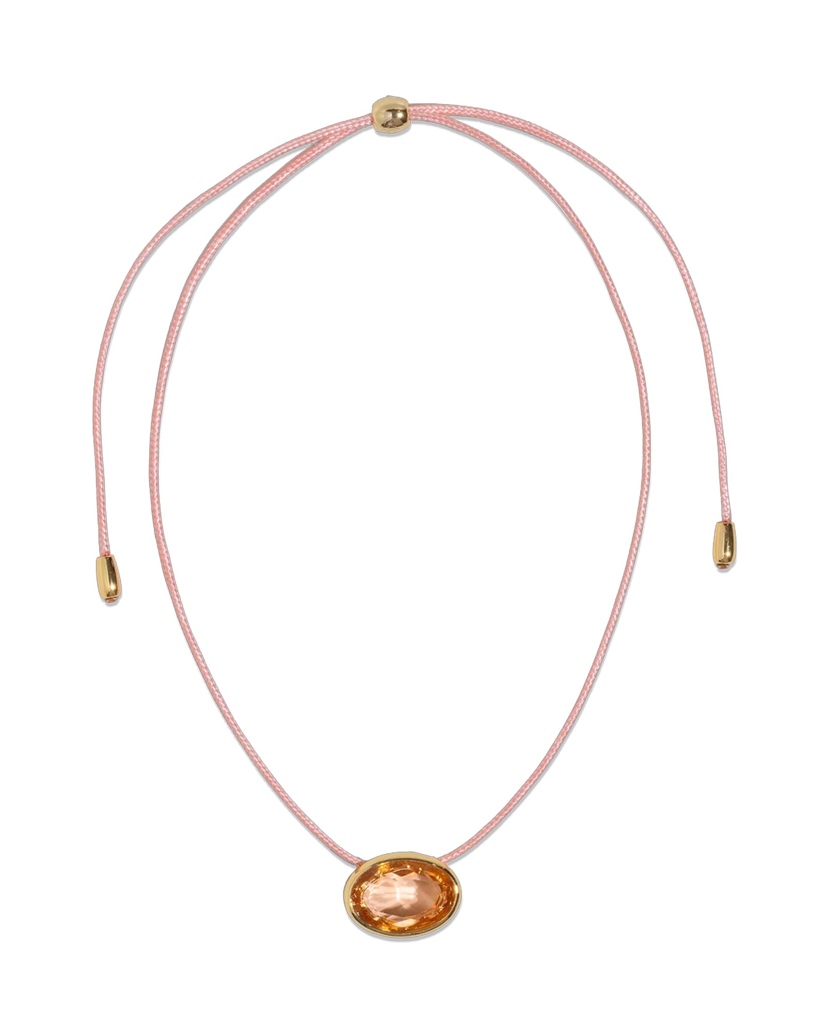 Marisol Necklace 18k Gold Plated, Cord, Glass Stones