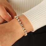 Milly Slider Bracelet 18k Gold Plated, Glass Stones