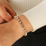 Milly Slider Bracelet 18k Gold Plated, Glass Stones