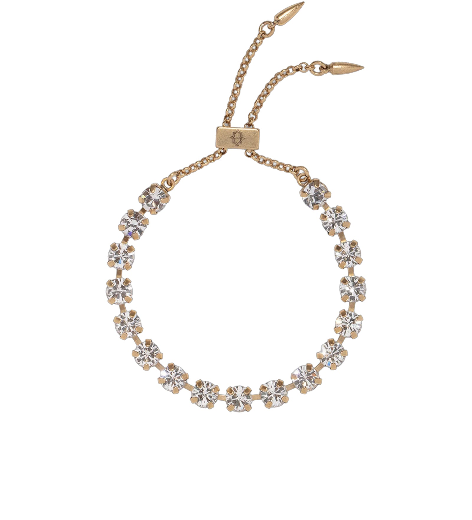 Milly Slider Bracelet 18k Gold Plated, Glass Stones