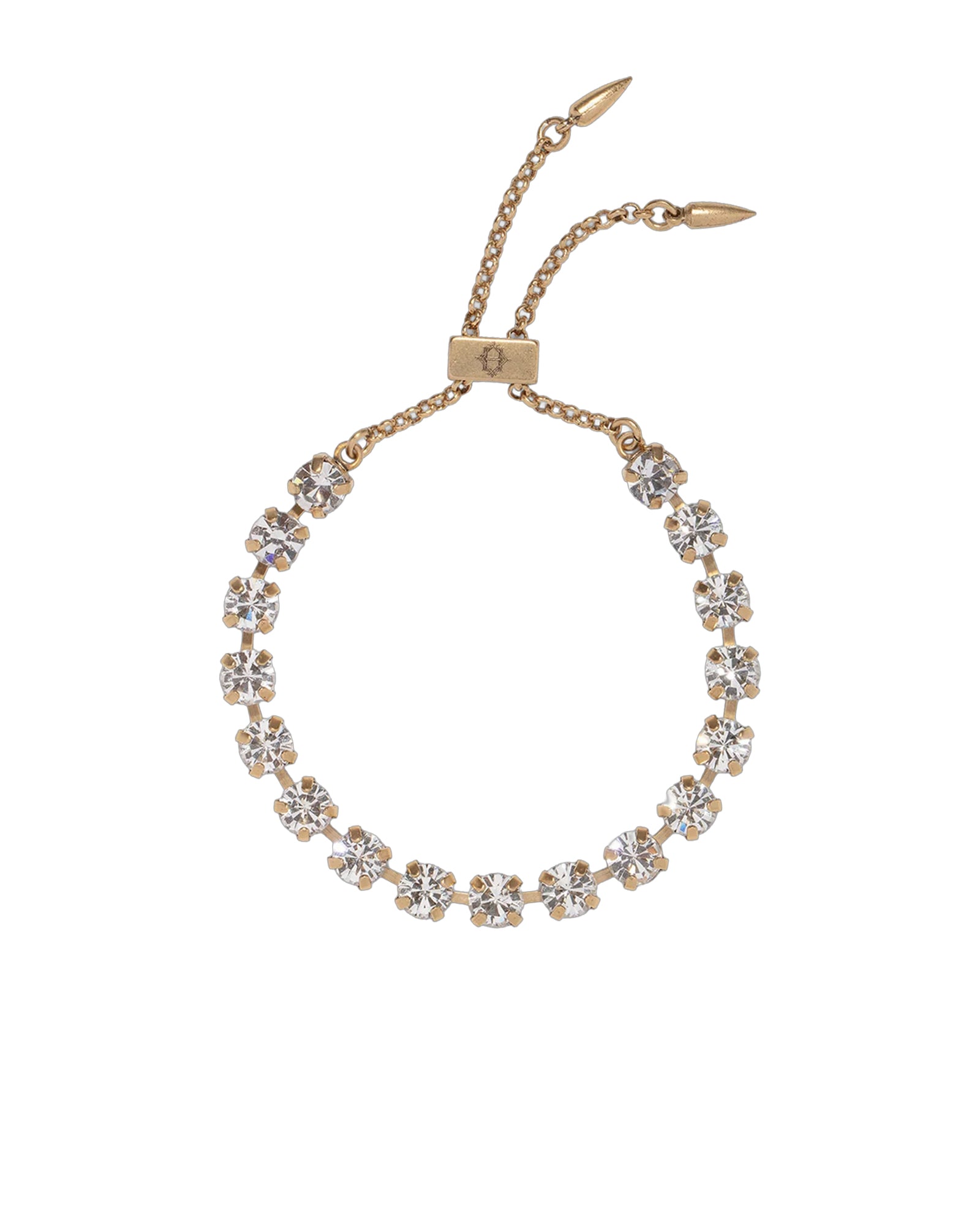 Milly Slider Bracelet 18k Gold Plated, Glass Stones